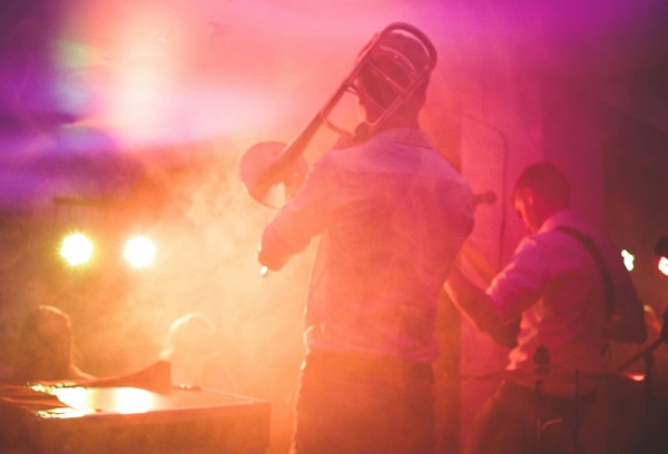 trumpet player in performance