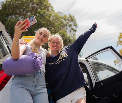 Two students taking a selfie