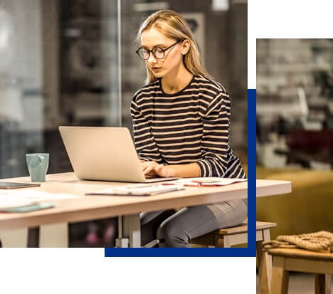 Student on a notebook computer